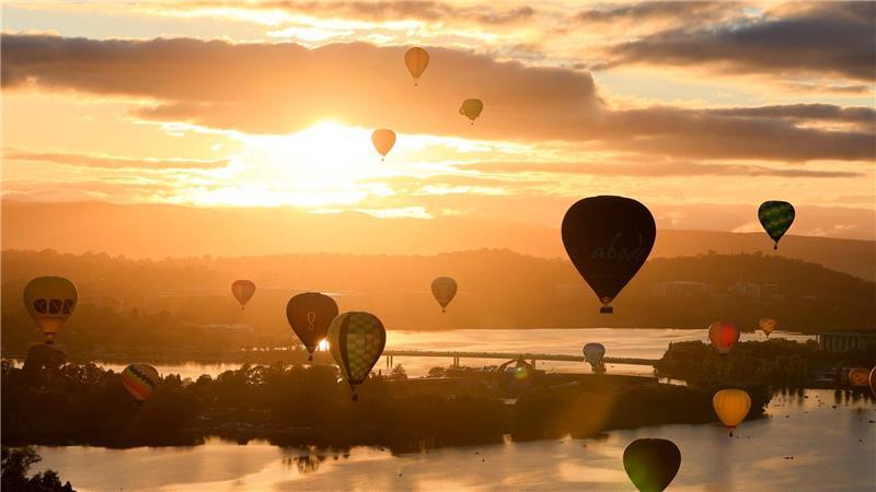 Ballonfestival Canberra Balloon Spectacular in Australien.