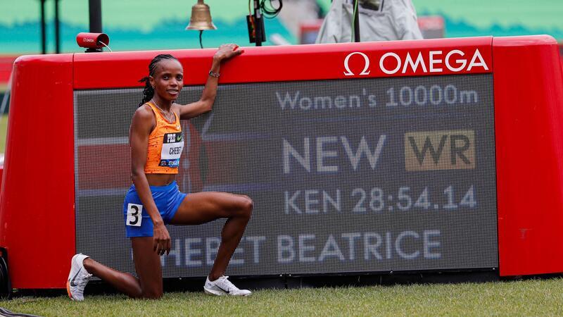 Beatrice Chebet stellte in Eugene einen neuen Weltrekord über 10.000 Meter auf.