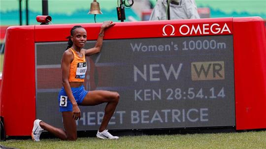 Beatrice Chebet stellte in Eugene einen neuen Weltrekord über 10.000 Meter auf.