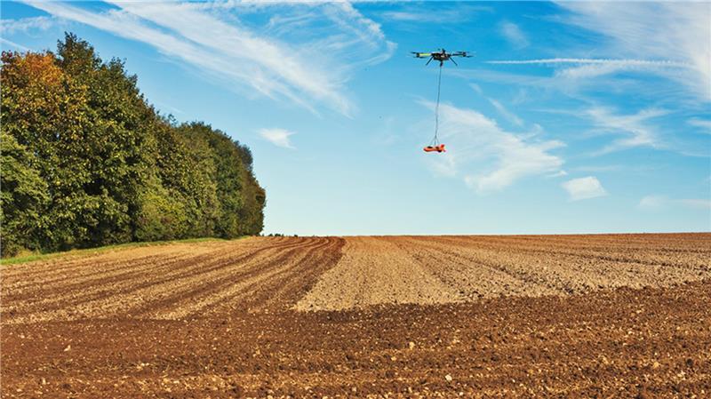 Befliegung mit dem Multikopter.
