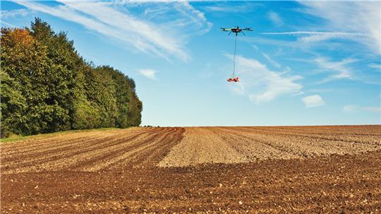 Befliegung mit dem Multikopter.
