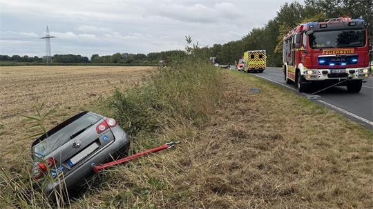 Bei Nesse ist am Mittwoch ein Auto in einen Graben gefahren. Weitere Beteiligte gab es bei dem Unfall nicht.