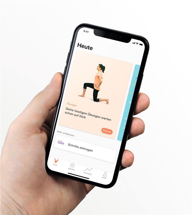 Bei Rücken-, Knie- und Hüftschmerzen: Die therapeutisches Trainings-App von Vivira ist die meistverschriebene App auf Rezept bei Muskel-Skelett-Beschwerden. Foto: Vivira Health Lab/Vivira Health Lab/obs