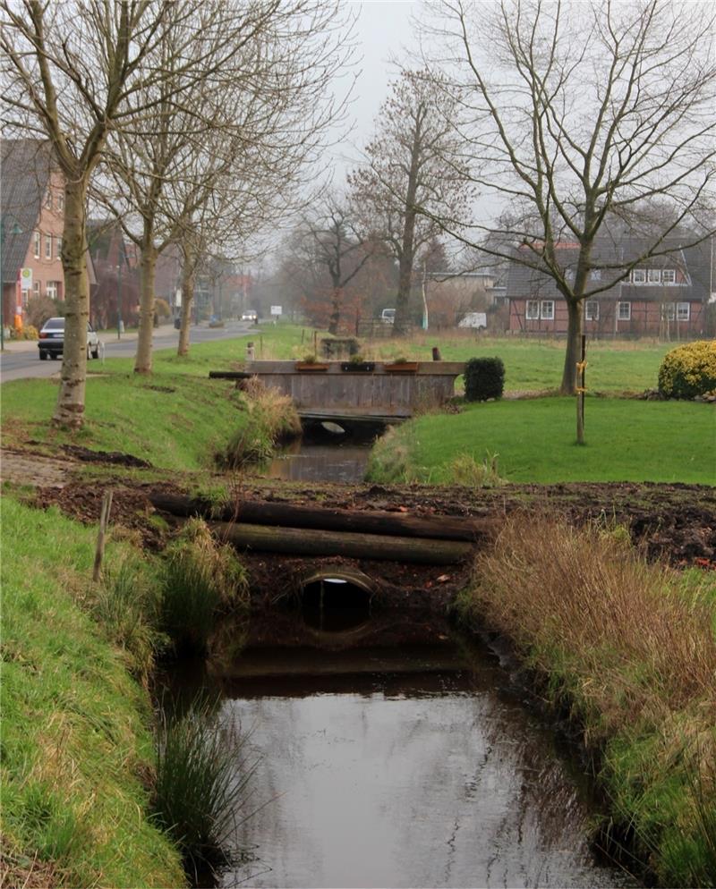 Bei Starkregen staut sich das Wasser in den Landwettern entlang der Buxtehuder Straße und flutet die Grundstücke.