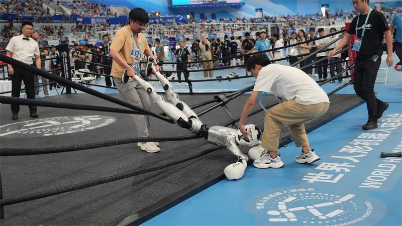 Roboter in China knacken Weltrekorde beim Sprint Bei den Roboter-Spielen wurden auch Kampfwettbewerbe ausgetragen.