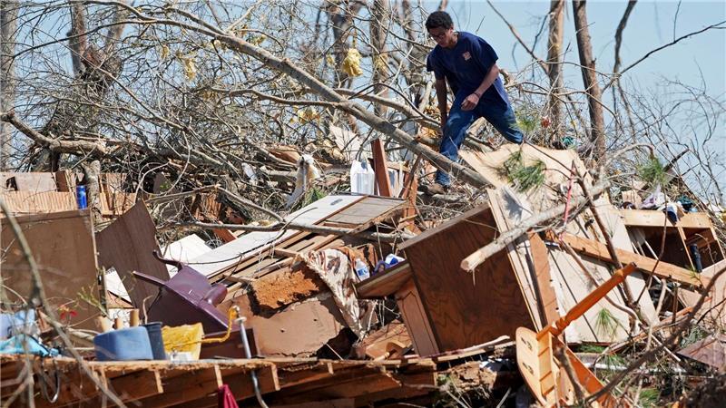 Bei den Tornados wurden - wie hier in Mississippi - Häuser komplett zerlegt. 