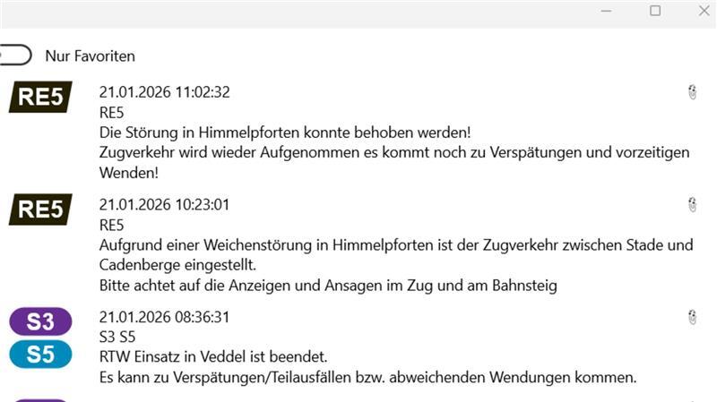 Bei der App "Fahrplanalarm" erhält man Pushnachrichten zu Störungen auf zuvor ausgewählten Linien.