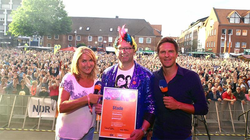 Fair und liebevoll: Hartlef war engagierter Macher und vor allem Mensch Bei der gewonnenen NDR-Stadtwette 2017 in Stade.