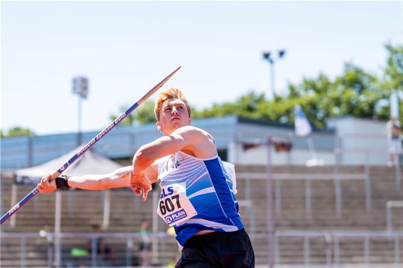 Darum lädt der VfL Stade Speerwerfer zu einem Sprint-Wettbewerb ein Bennett Pauli bei der Deutschen Meisterschaft 2022. Schafft er die Qualifizierung nach seinem USA-Aufenthalt wieder? Foto: Flatemersch (Archiv)
