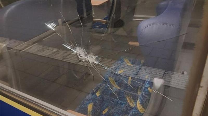 Bereits Anfang März wurde ein Stein auf einen Zug geworfen. Dabei wurde die Scheibe beschädigt.
