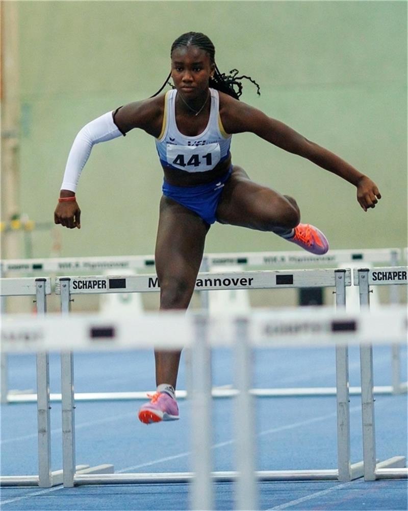 Bernice Amofa steigerte ihre Zeit über 100 Meter Hürden. Foto: Thomas Henneböhle (Archiv)
