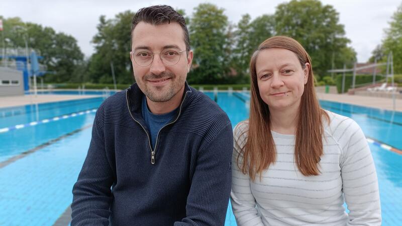 Betriebsleiter Paik-Eric Junge und Susen Krause, Teamleitung Badebetrieb.