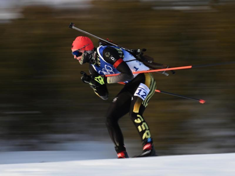 Biathlet Benedikt Doll wurde im Massenstart Achter. Foto: Hendrik Schmidt/dpa