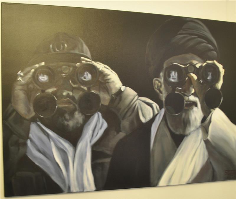 Kunstverein Stade zeigt Gesicht Big Brother von Gerhard Silber aus Wittmund – Acryl/ Leinwand.
