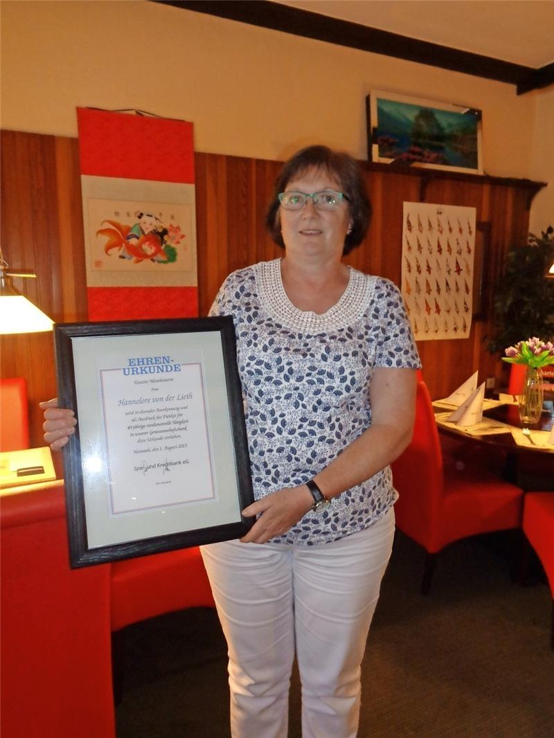 Dienstjubiläum bei der Spar- und Kreditbank eG Hammah