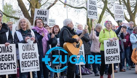 AfD-Gegendemonstration in Buxtehude mit den Omas gegen Rechts.
