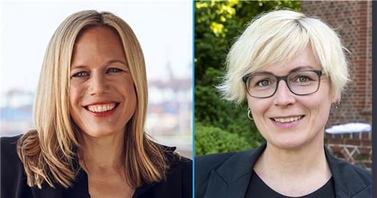 Birte Christianen (links im Bild) ist Mitglied der Vollversammlung der Industrie- und Handelskammer und Jennifer Barnes, Ratsfrau der Samtgemeinde Horneburg, äußern sich zum Weltfrauentag.