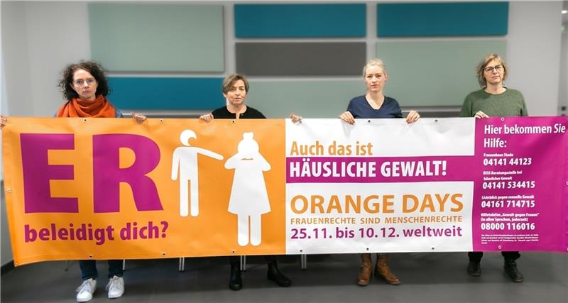 Gewalt fängt nicht erst mit dem ersten Schlag an Bis zum 10. Dezember informieren die Gleichstellungsbeauftragten anlässlich der „Orange Days“ mit Bannern, Großplakaten sowie mit Beiträgen auf Instagram und Facebook über das Thema Gewalt an Frauen und Mädchen.