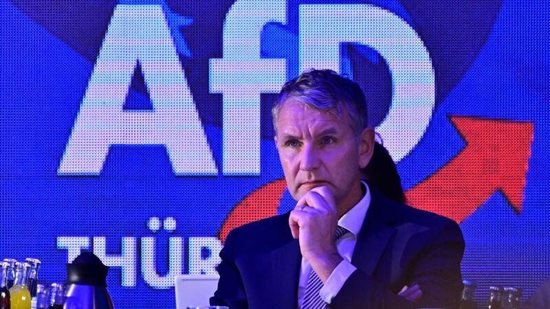 Höcke ist Spitzenkandidat der Thüringer AfD Björn Höcke während des Landesparteitags der AfD im thüringischen Pfiffelbach.