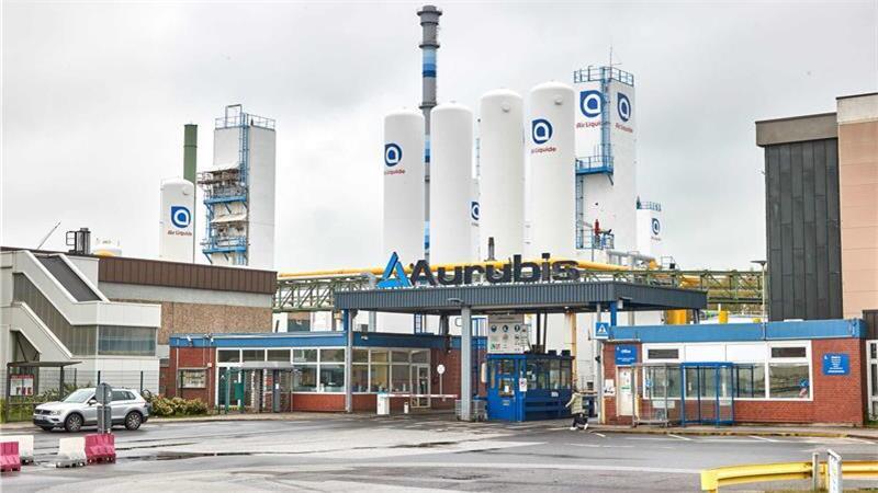 Blick auf das Eingangstor von Aurubis Werks Ost