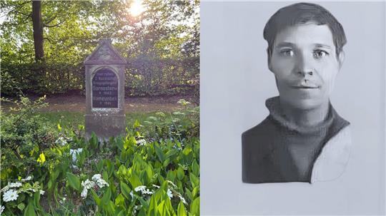 Blick auf das Grab des russischen Kriegsgefangenen Petr Filippowitsch Telegin (1904 - 1942) auf dem Friedhof in Dollern. Das Foto blieb der Familie.