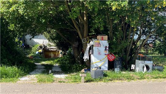Blick auf das Grundstück des psychisch kranken Mannes in Hollern-Twielenfleth.