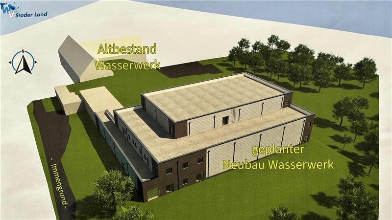 Neues Wasserwerk im Kreis Stade: Antworten auf die wichtigsten Fragen Blick auf das alte und neue Wasserwerk in Dollern.