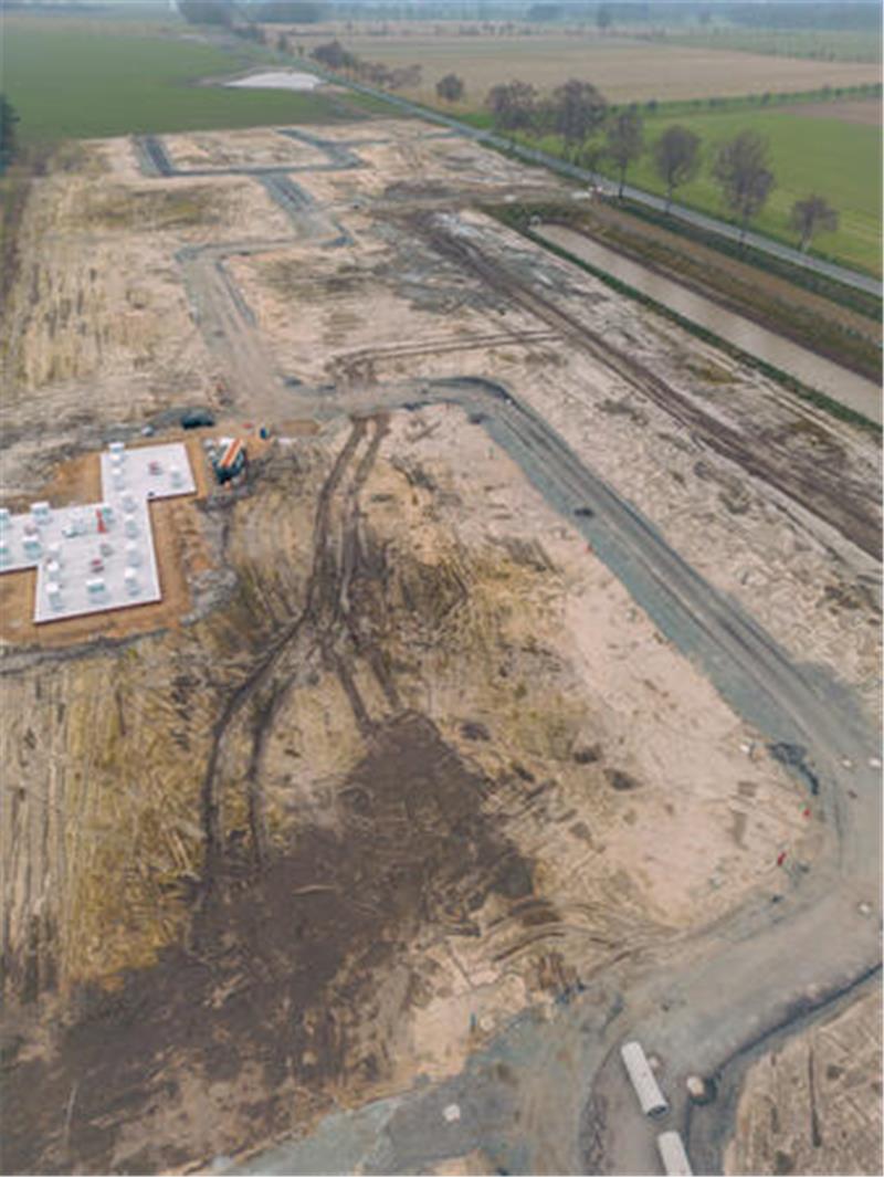 Blick auf das neue Baugebiet Kranenburger Straße, das sich an den Ortsrand von Oldendorf anschließt.