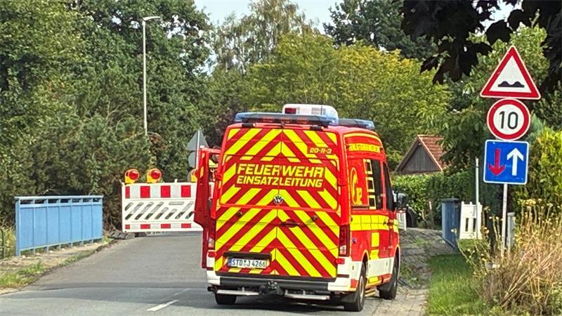 Blick auf den Einsatzort in der Flethstraße in Stade-Bützfleth.