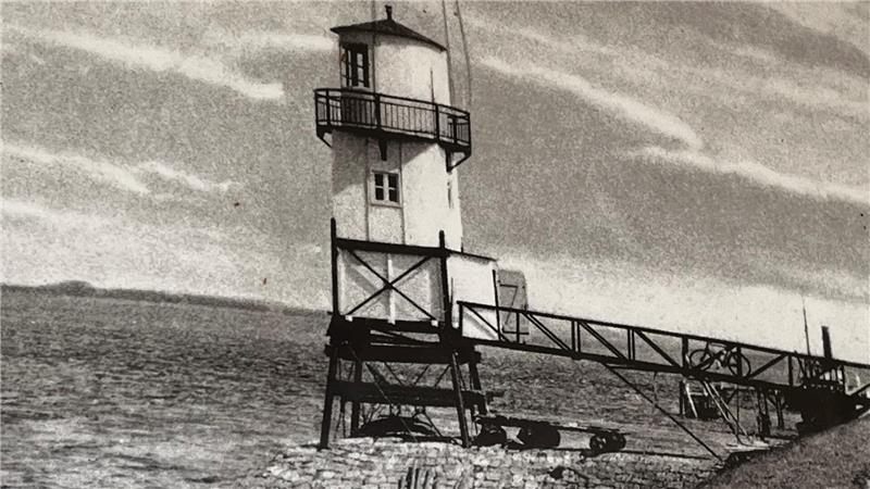 Blick auf den Leuchtturm von Twielenfleth im Jahr 1938.