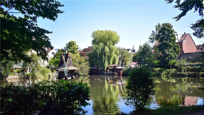 Hollywoodreif: Mit ChatGPT auf Entdeckungsreise durch Buxtehude Blick auf den Westviver im Buxtehuder Stadtpark.