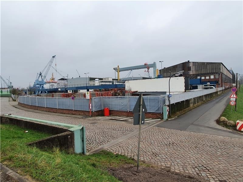 Blick auf der Werftgelände von Pella Sietas in Neuenfelde. Foto: Beneke