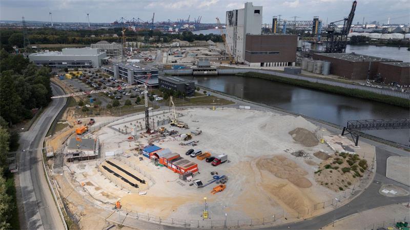 Blick auf die Baustelle des Wasserstoff-Anlagenparks.