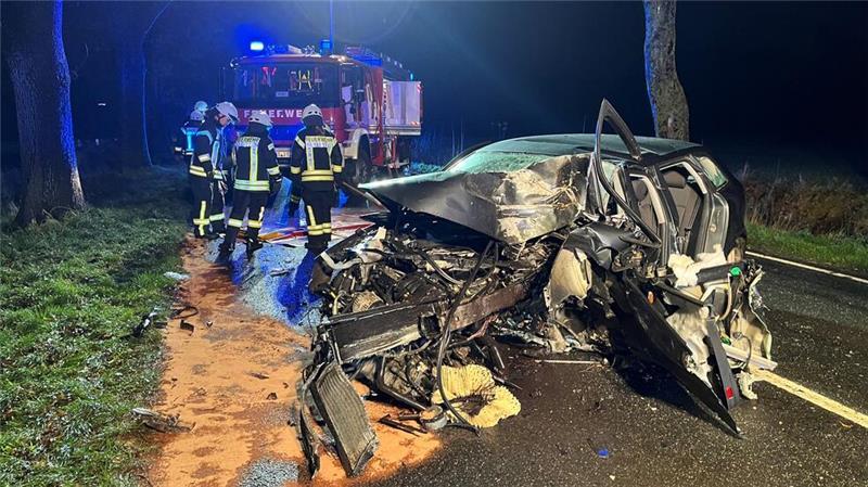 Blick auf die Unfallstelle an der L130.