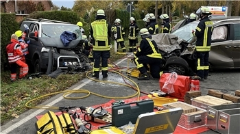 Blick auf die Unfallstelle auf der L123 zwischen Horneburg und Issendorf.