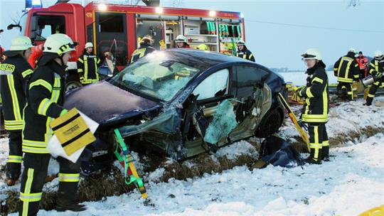 Blick auf die Unfallstelle zwischen Aspe und Brest-Lehnhorst.