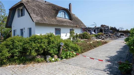 Blick auf die Unglücksstelle: Im Norden der Insel Rügen kam es zu einer Gasexplosion.Fotograf
