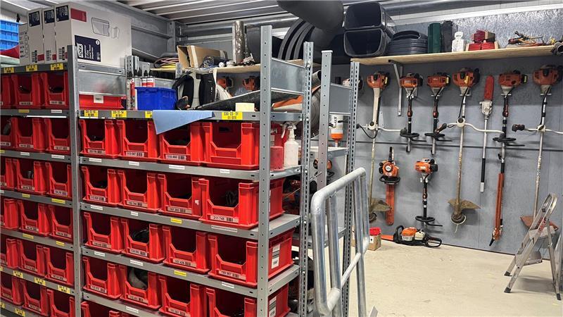 Blick in das Lager vom Bauhof.