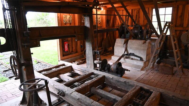Blick in das alte Eingatter-Sägewerk von 1926 aus Himmelpforten.
