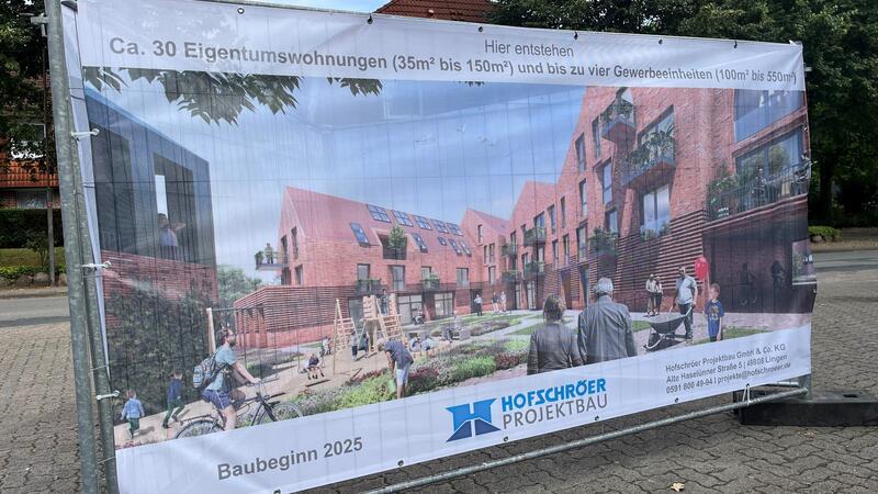 Alte Wache: Abrissbagger schaffen Platz für Wohnen und Gewerbe in Horneburg Blick in den Innenhof des geplanten Wohn- und Gewerbeobjektes in der Straße Bleiche in Horneburg.