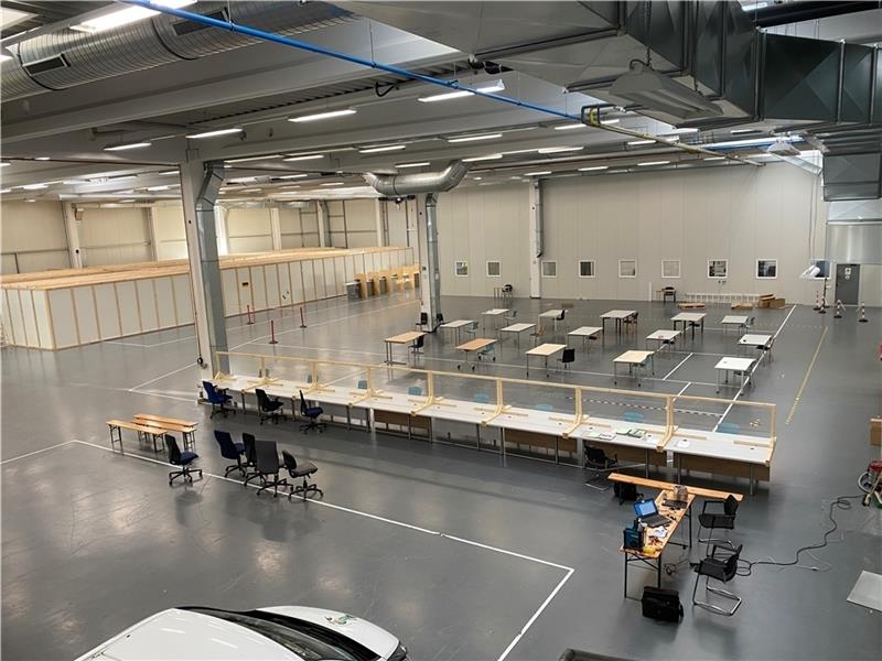 Blick ins Impfzentrum in Stade-Ottenbeck. Foto: Stephan