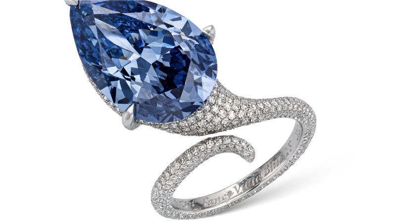 Blieb bei der Auktion etwas unter dem Schätzpreis: Der blaue Mellon-Diamant. 