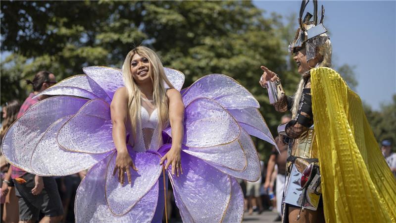 Hunderttausende bei heißer Street Parade in Zürich Blumen-Kostüme waren erlaubt; einige Bienenvölker wurden wegen der Parade umgesiedelt.