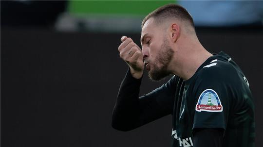 Bremens Marvin Ducksch nach seinem Tor zum 0:1 gegen den VfL Wolfsburg.