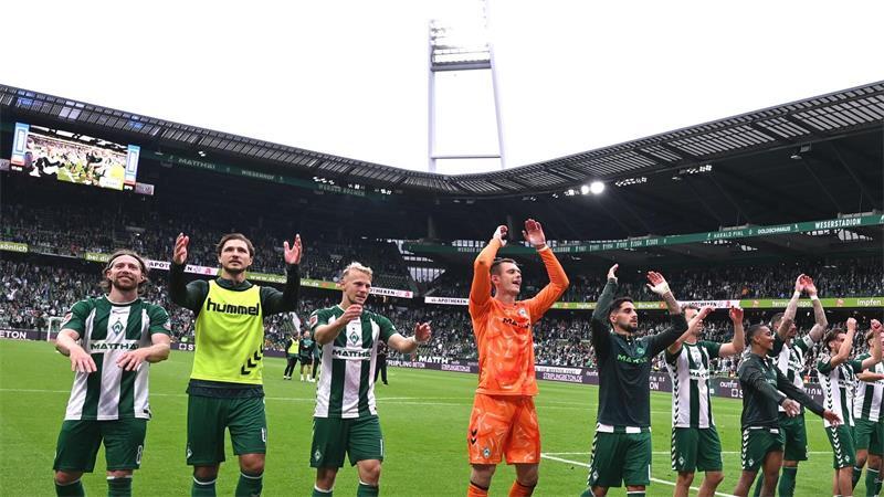 Bremer Jubel nach dem 3:2-Sieg gegen den FC Augsburg.
