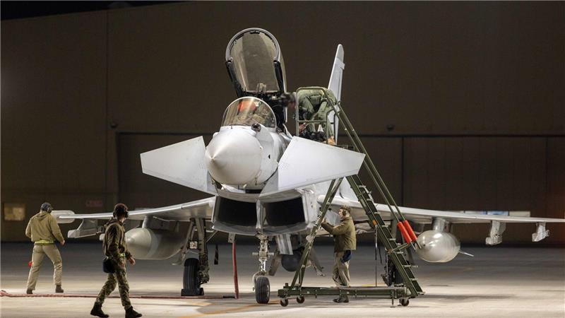Britische Kampfjets vom Typ Typhoon beteiligen sich in den Golfstaaten an der Luftabwehr. (Archivbild)