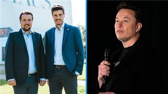 Brüder Dirk und Lars Viebrock und Elon Musk (Montage).