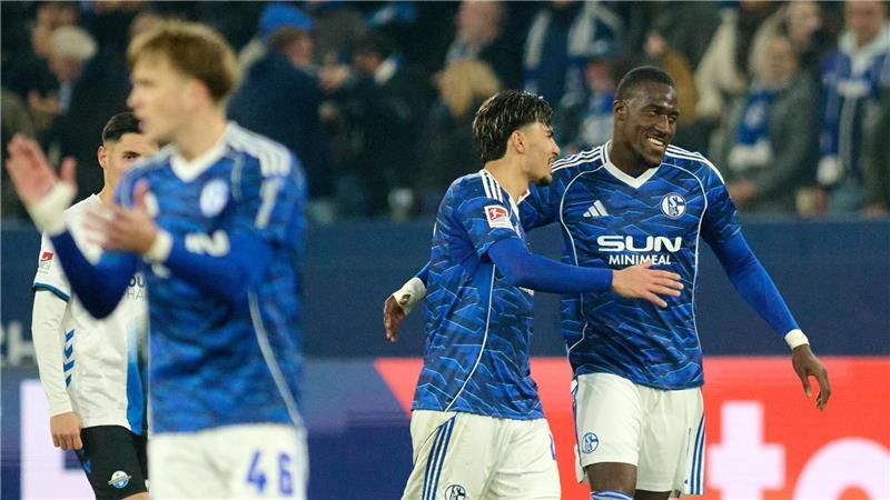 Bryan Lasme (r) schoss Schalke zum Sieg.