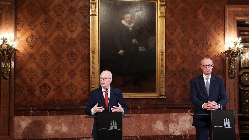 Bürgermeister Peter Tschentscher erklärt beim Antrittsbesuch von Bundeskanzler Friedrich Merz, dass Hamburg bei der Umsetzung der ehrgeizigen Klimaschutzziele auf den Bund angewiesen ist.