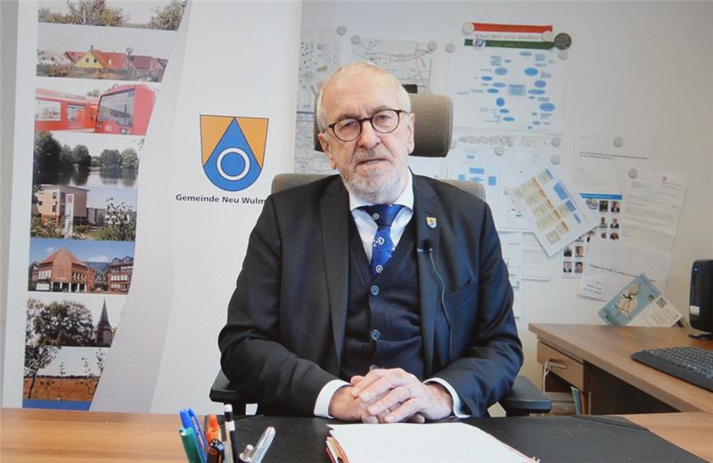 Bürgermeister Wolf Rosenzweig begrüßt seine virtuellen Gäste diesmal aus seinem Amtszimmer.